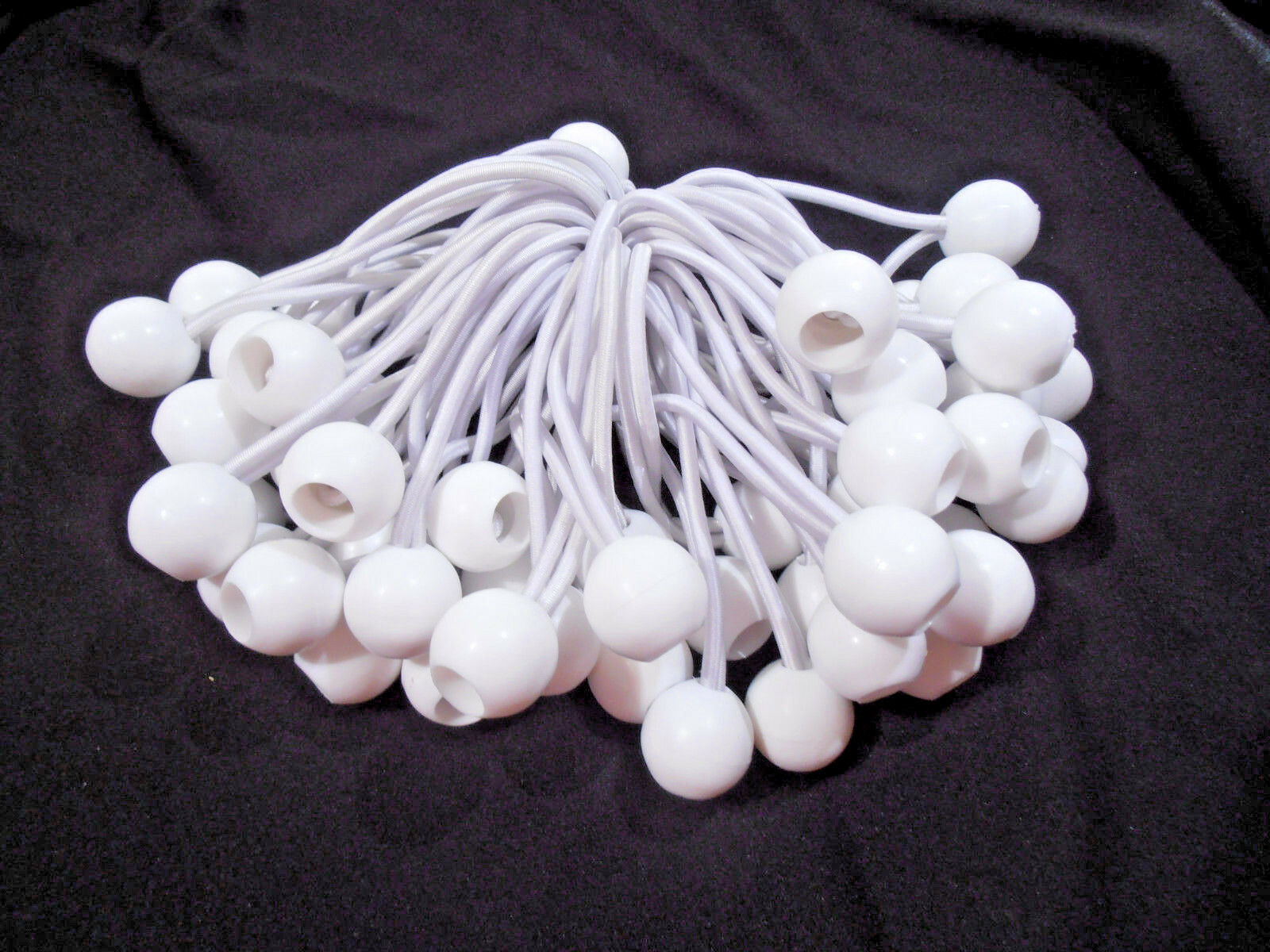 Ball Bungee Cord Lot Of 50 Pc. 6" Inch White Tie Down Strap Canopy Bungie