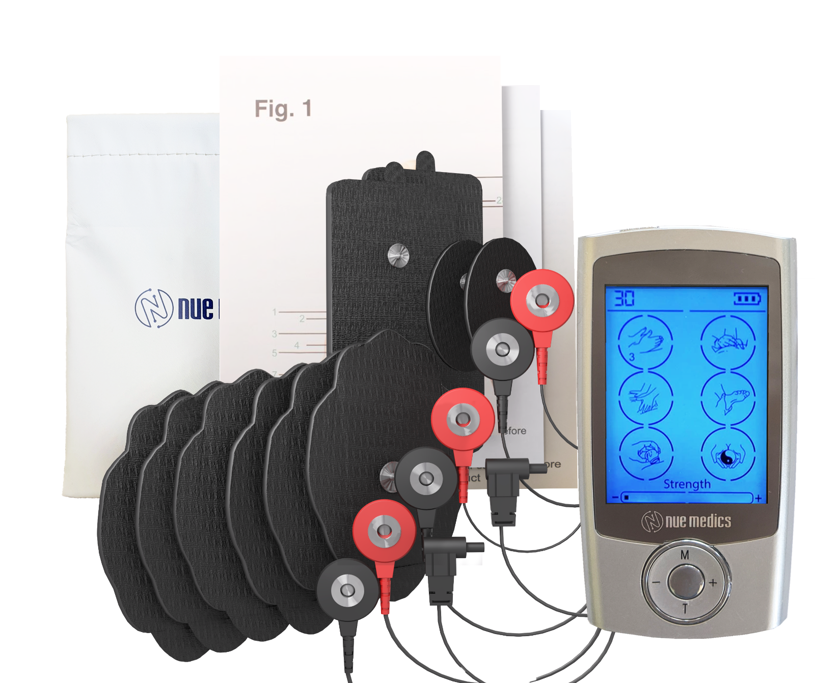 Nuemedics Pro 24 Rechargeable Tens Unit With 8 Reusable Pads Electric Massager