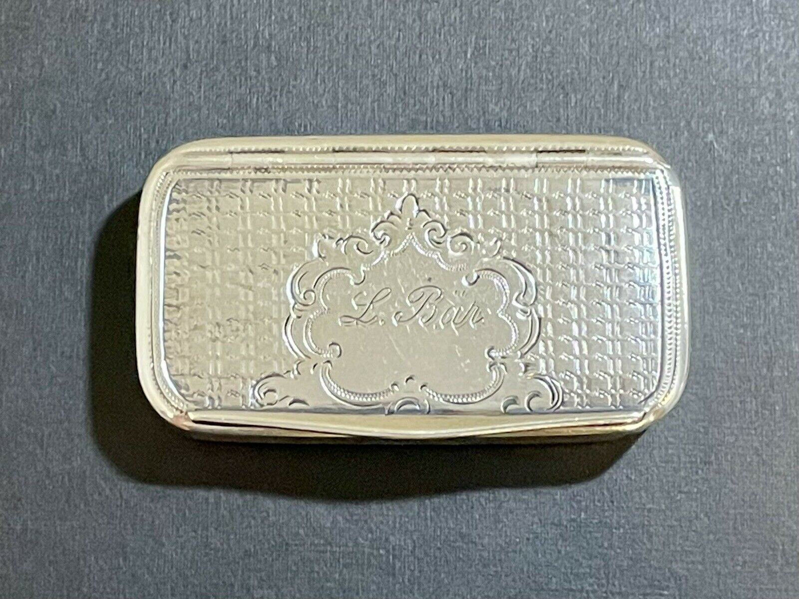 Antique Sterling Silver Snuff Box, 1869