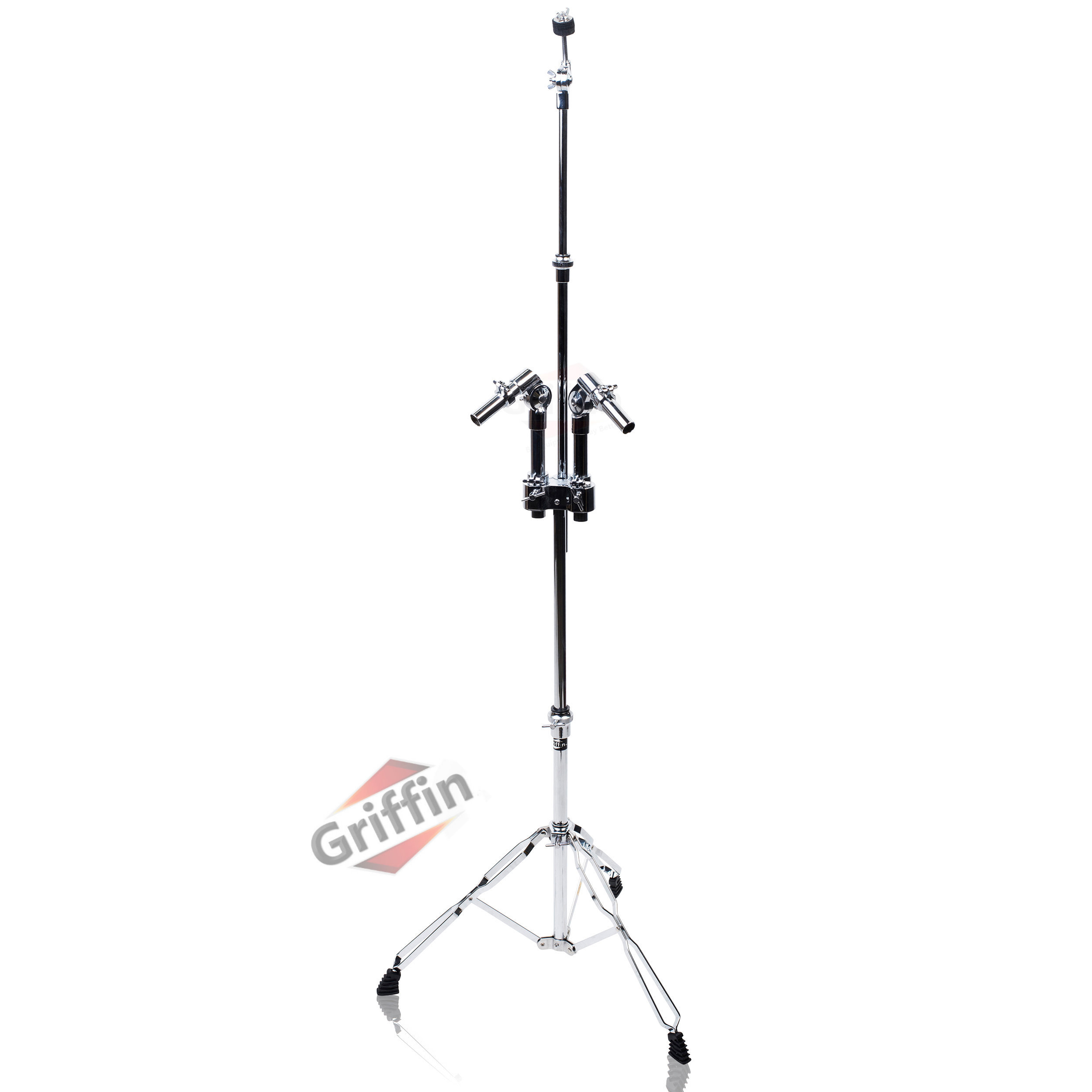 Double Tom Drum Stand - Griffin Cymbal Holder Mount Arm Duel Percussion Hardware