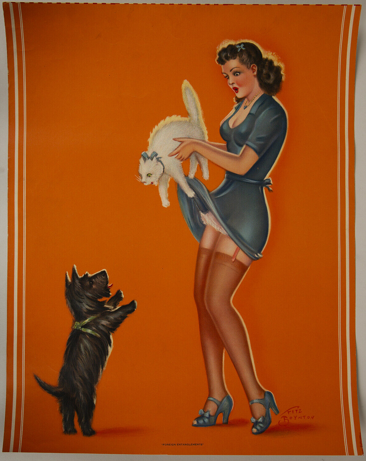 1940s Fitz Boynton Stocking Clad Pin Up Cheesecake Poster Foreign Entanglement
