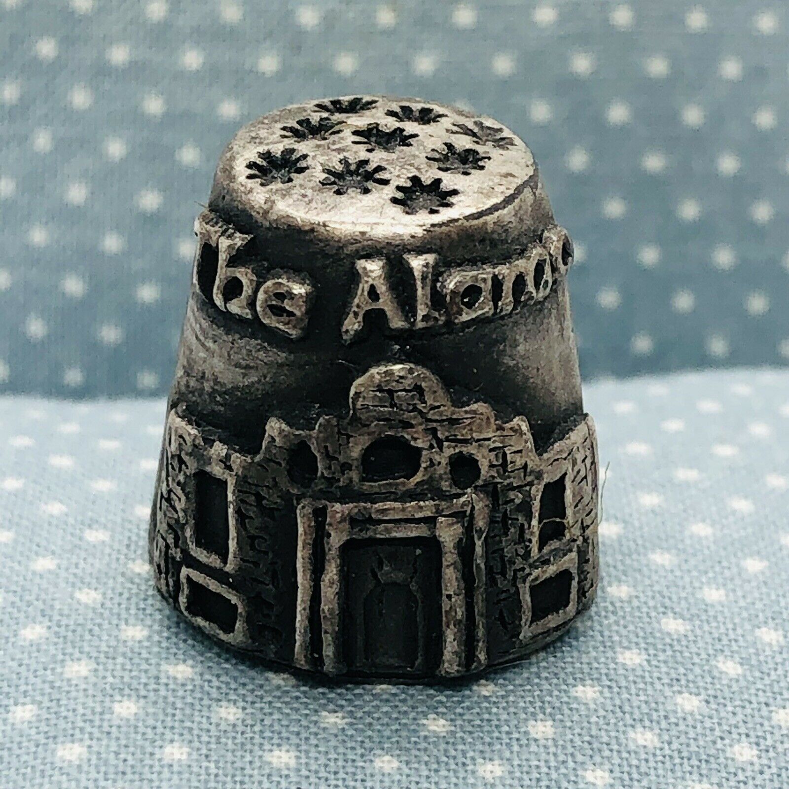 The Alamo Texas Souvenir Pewter Thimble