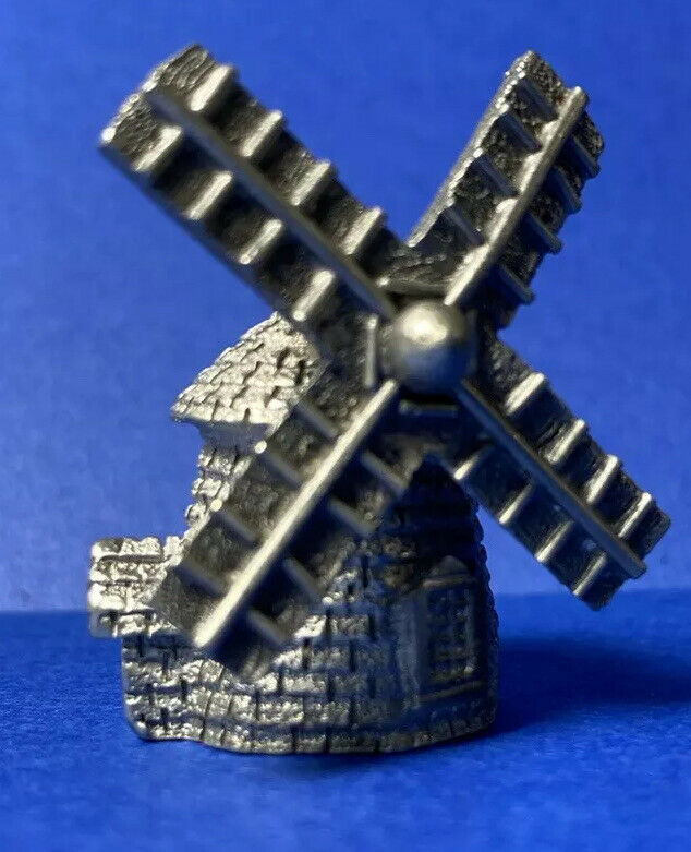 Windmill Spoontiques '88 Brick Windmill Pewter Thimble 1.5"h Excellent Detail