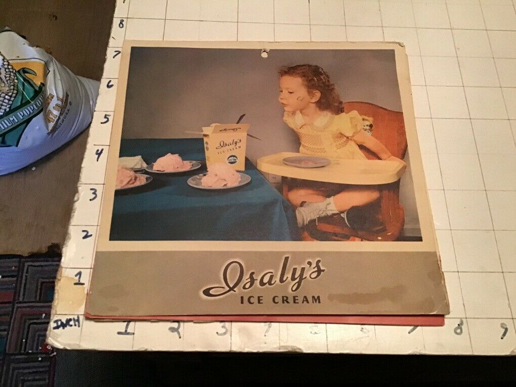 Original 1952 Isaly's Ice Cream Calendar - Lorain Ohio, Used,