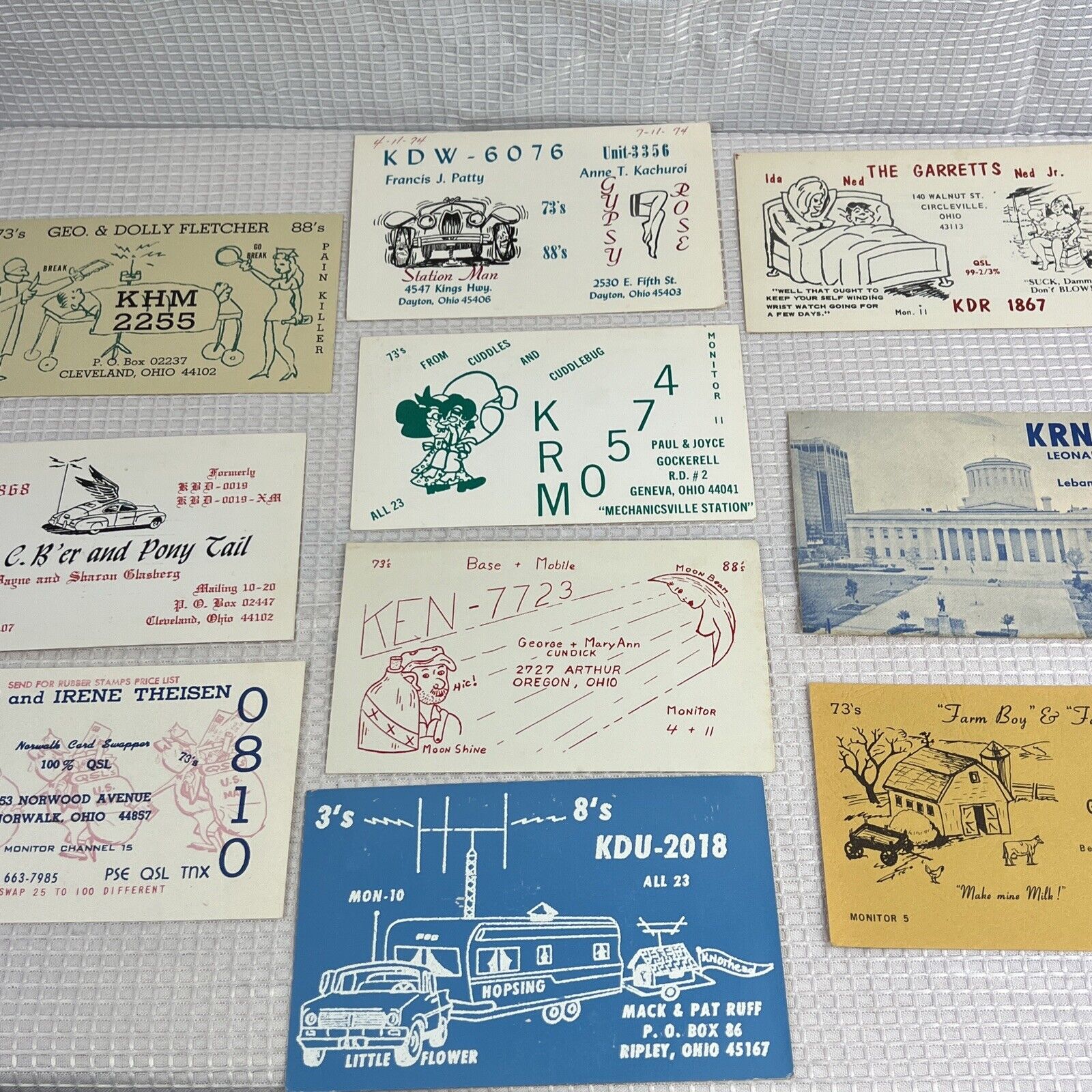 Vintage Qsl Radio Cards Amateur Radio Qsl Cards Lot Ohio Ohio Radio Cards 10 Wow