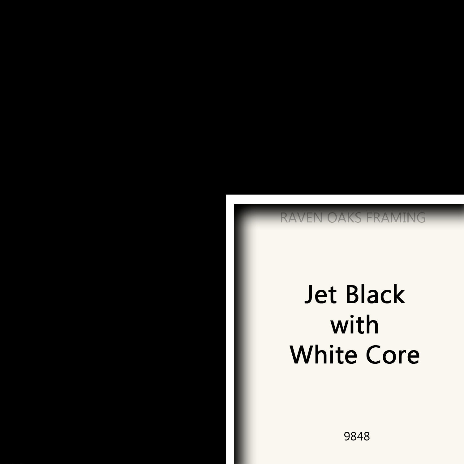 Jet Black-white Core-conservation Matboard-custom Cut Opening-picture Frame Mat