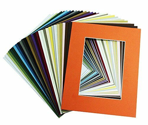 Pack Of 50 11x14 Picture Mat For 8x10 Photos & 50 Backing Board & 50 Clear Bags