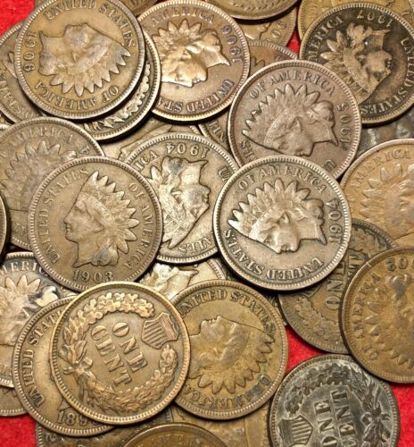 (1) Vg To Fine Indian Head Penny 1 Cent Us Coins Lot 1880 - 1909 Partial Liberty