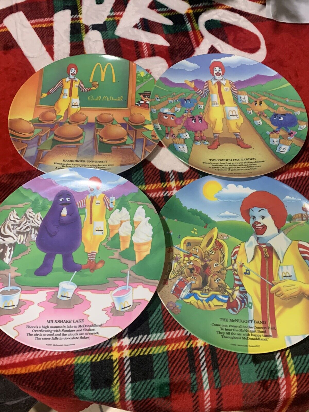 Vtg 1989 Mcdonald’s Lot Of (4) Collector Plates 9.5” French Fry Milkshake Clean