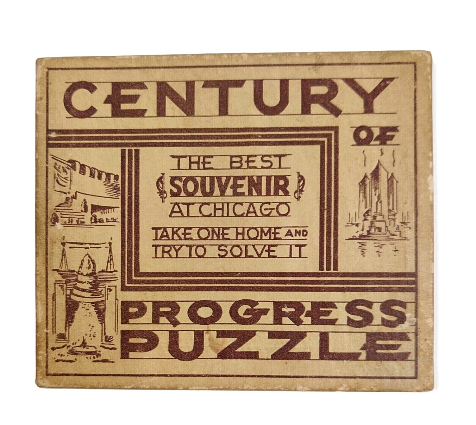 Chicago World's Fair 1933 Century Of Progress Moving Block Puzzle In Box