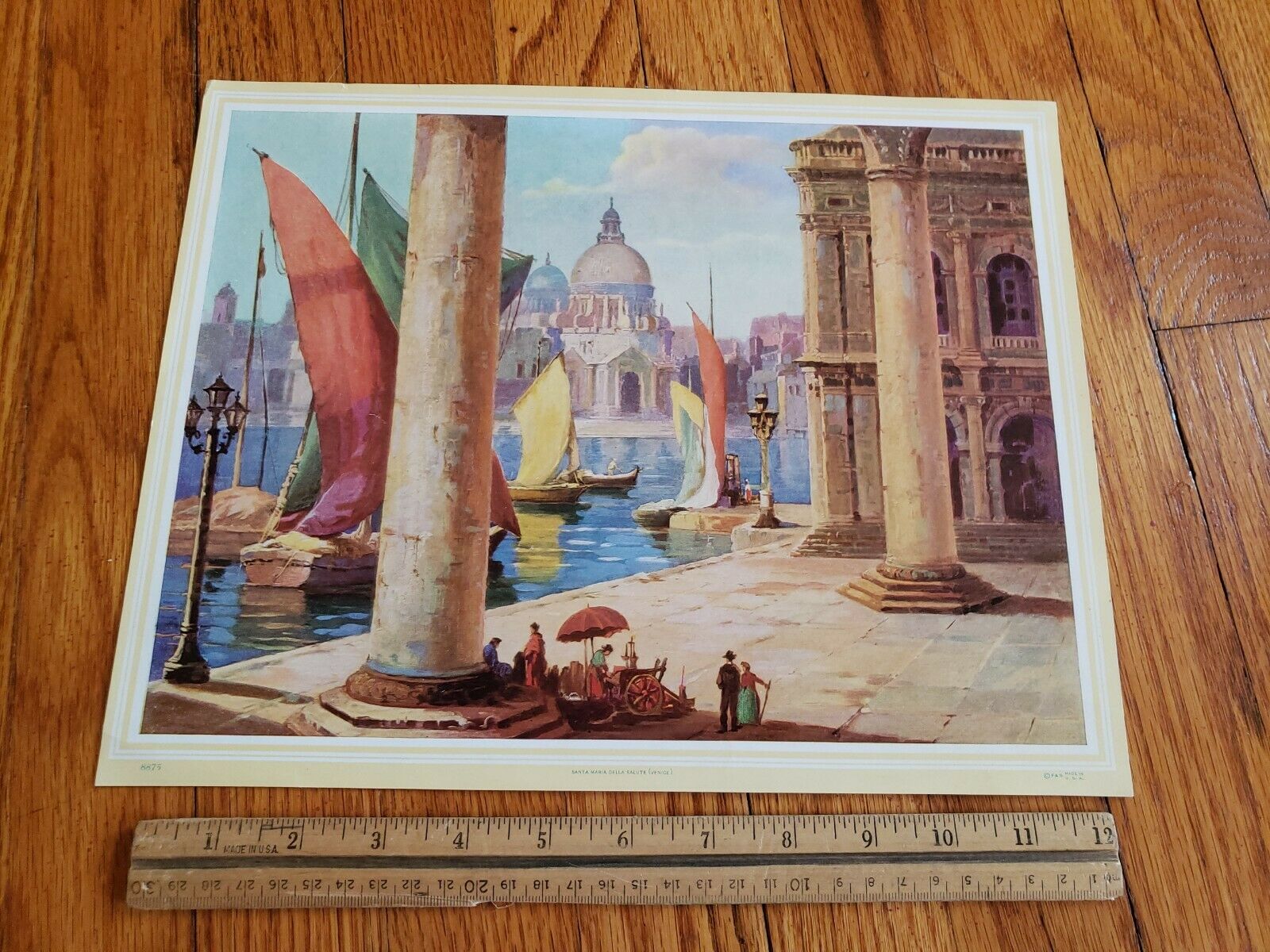 Vtg Santa Maria Della Salute Venice Litho Usa Salesman Sample Print 10x13"