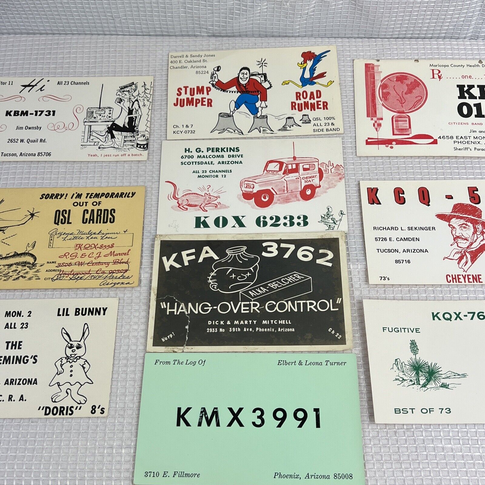 Vintage Qsl Radio Cards Amateur Radio Qsl Cards Lot Arizona Radio Cards 10 Wow