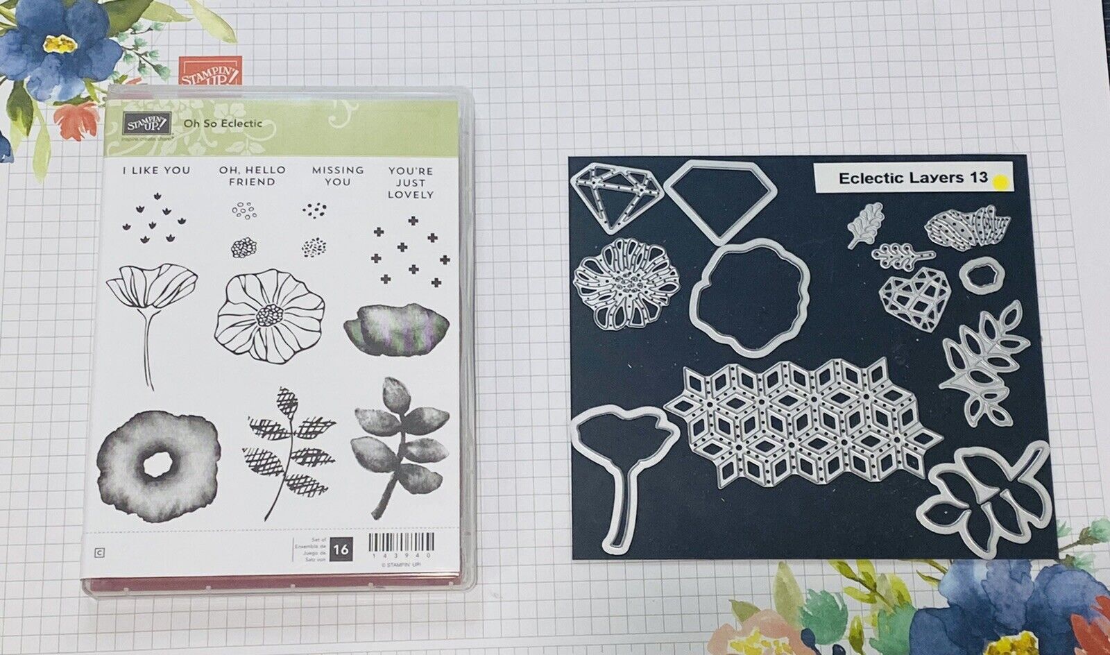 Stampin' Up! Used Oh So Eclectic Stamp Set 143940 & Eclectic Layers Dies 143774