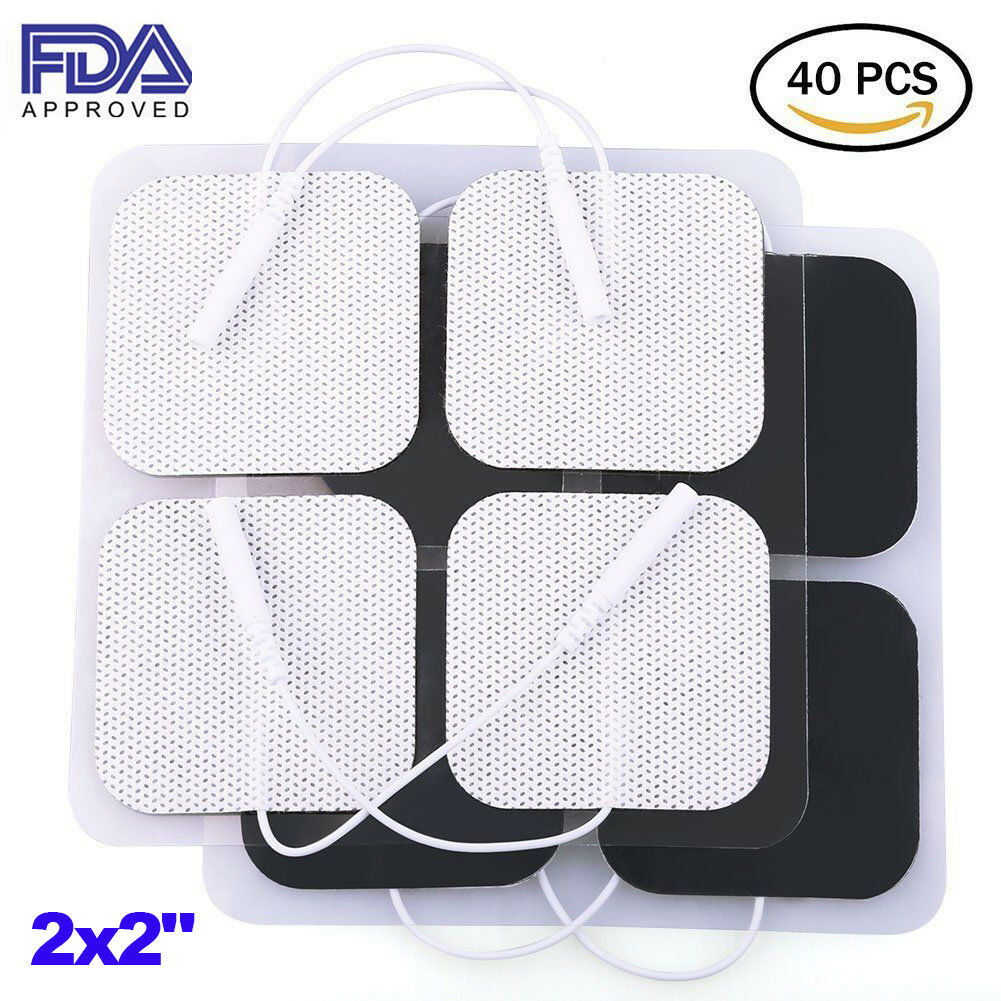 40x Replacement Pads For Massagers / Tens Units Electrode 2 X 2'' White Cloth