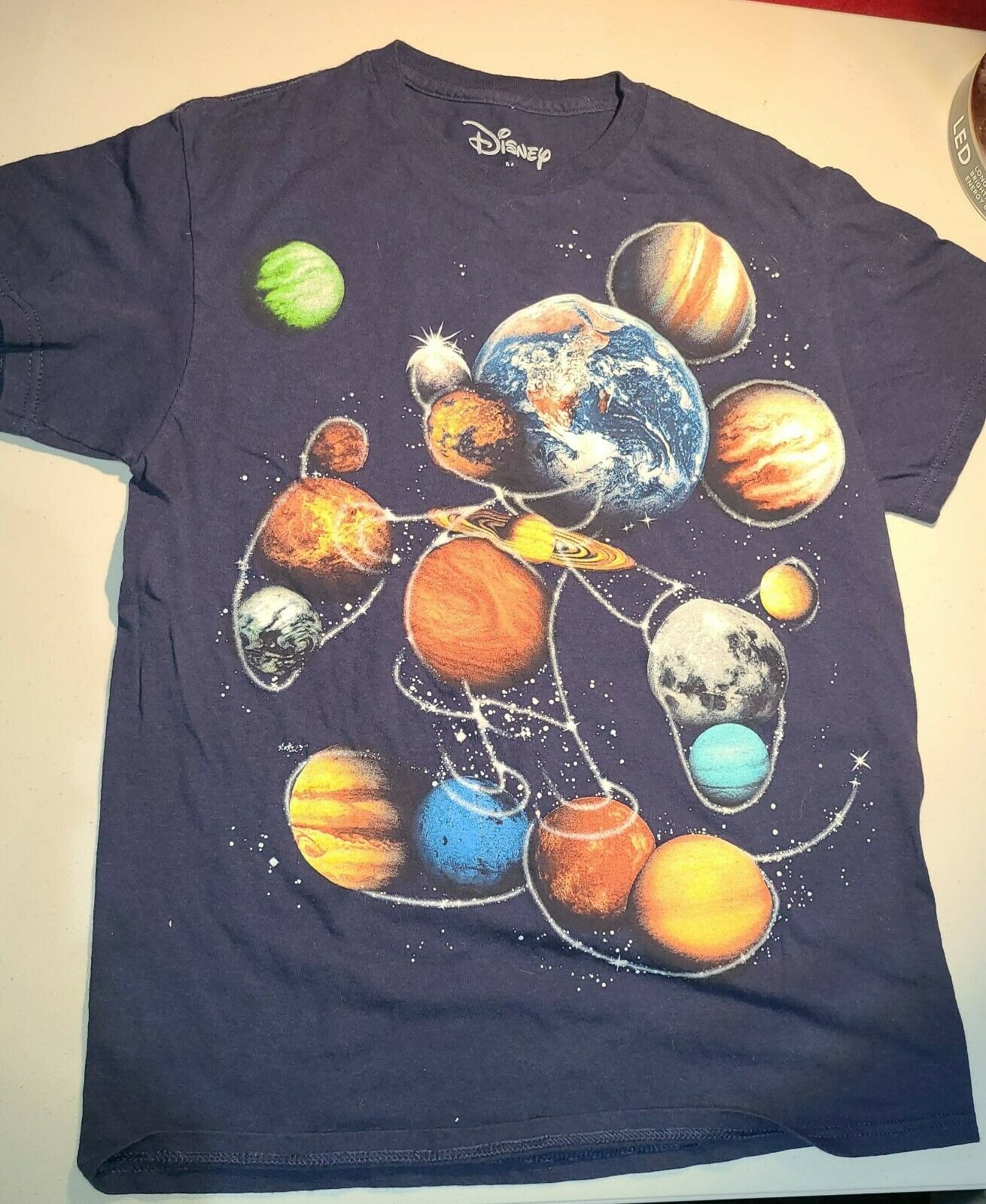 Disney Mickey Mouse Planets Space Constellation T-shirt Youth M Medium Free Ship