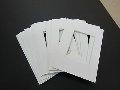 Picture Frame Mats 4x6 For 2.5x3.5 Photo Or Aceo Set Of 12  White Mats