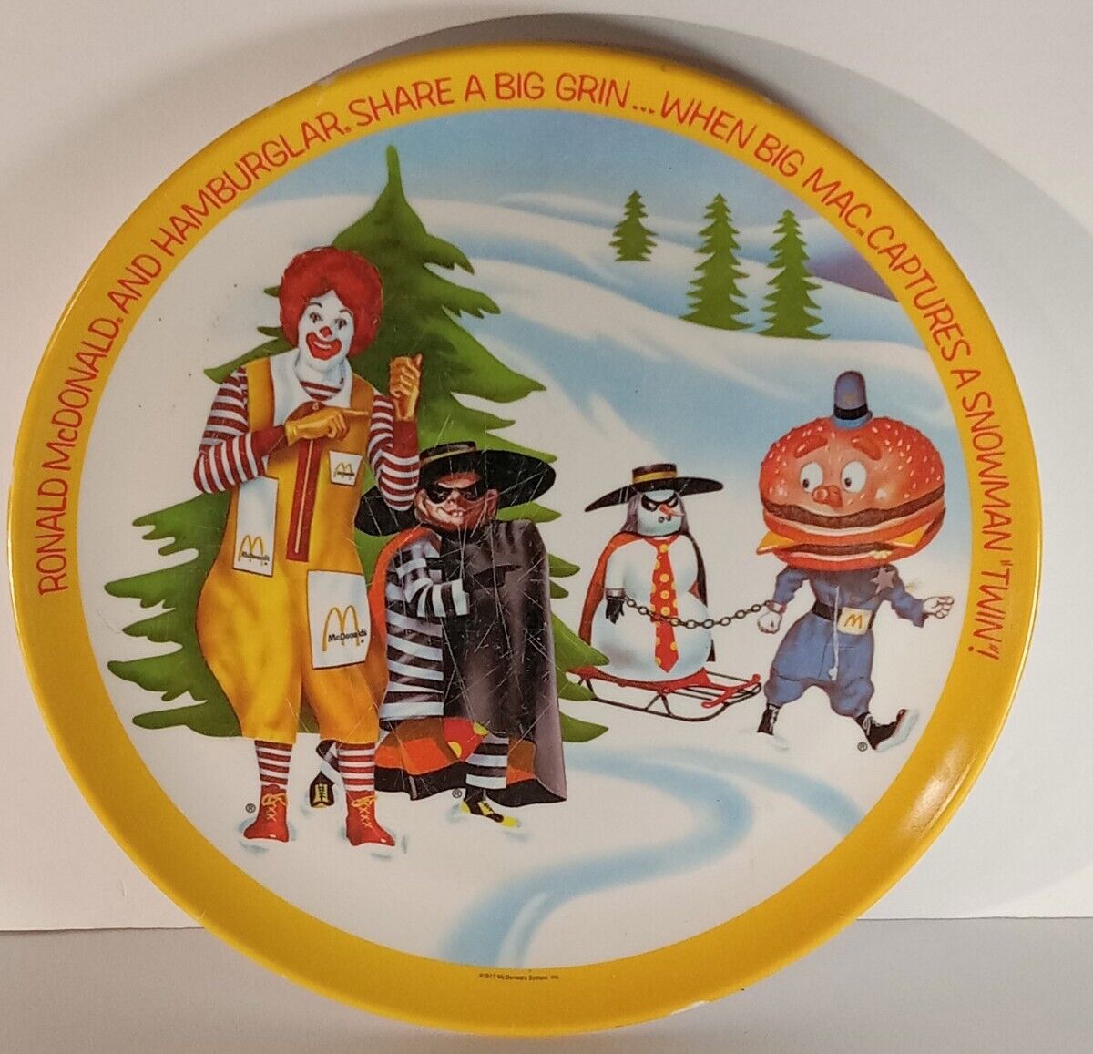 Mcdonald's Plate Vintage 10" 1977 Lexington Winter