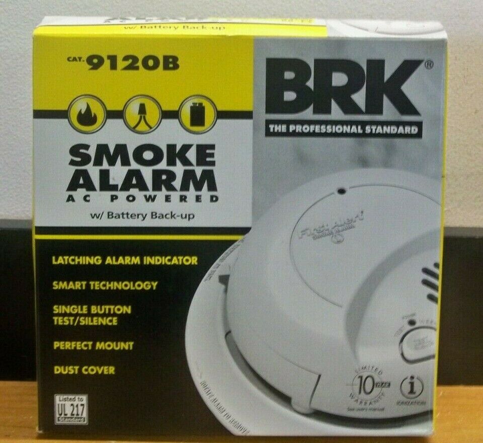 New Brk 9120b Hardwire Ac Interconnectible Smoke Alarm Detector Battery Backup
