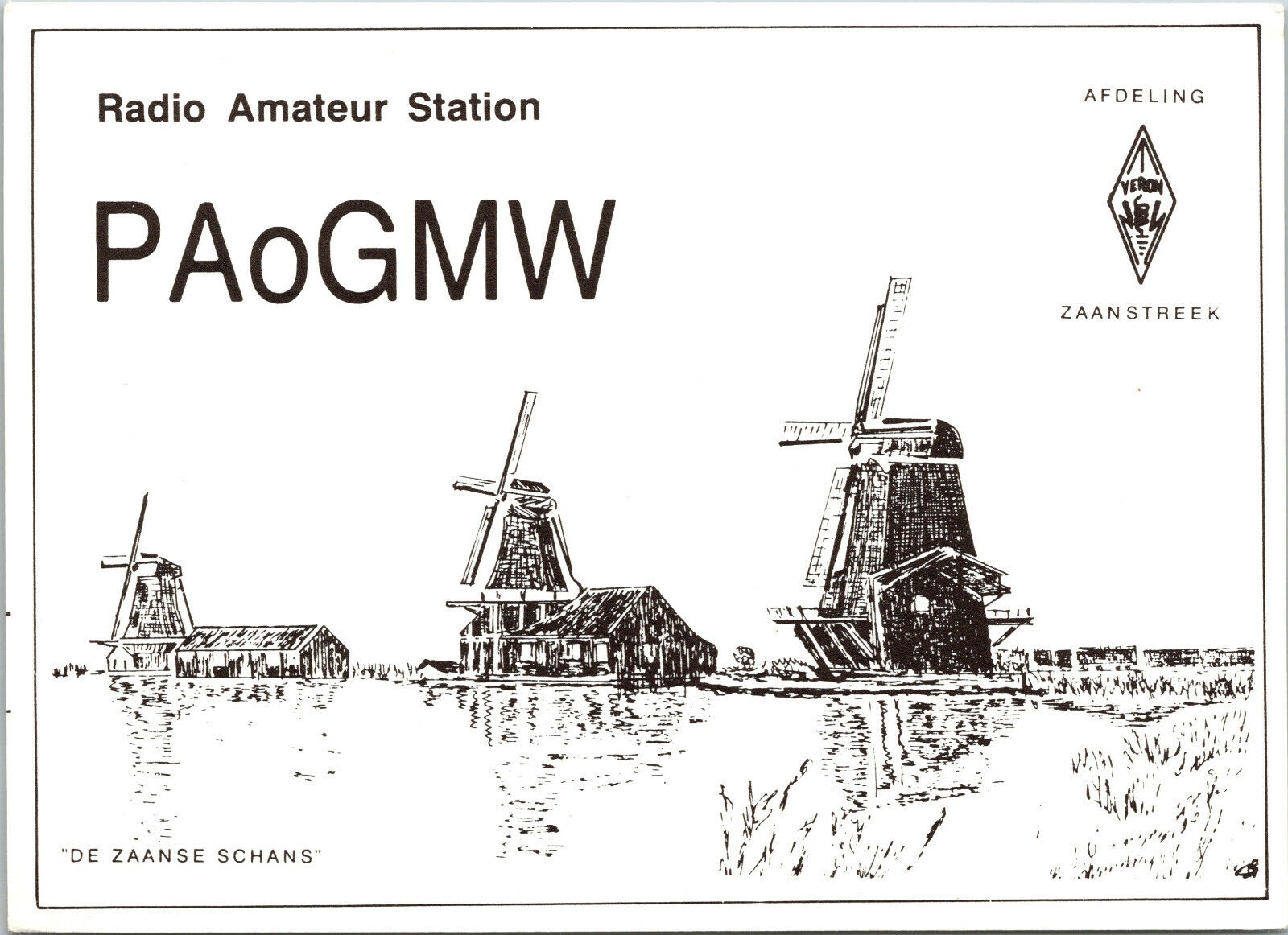 Vtg Ham Radio Cb Amateur Qsl Qso Card Postcard Netherlands 1976 Pa0gmw