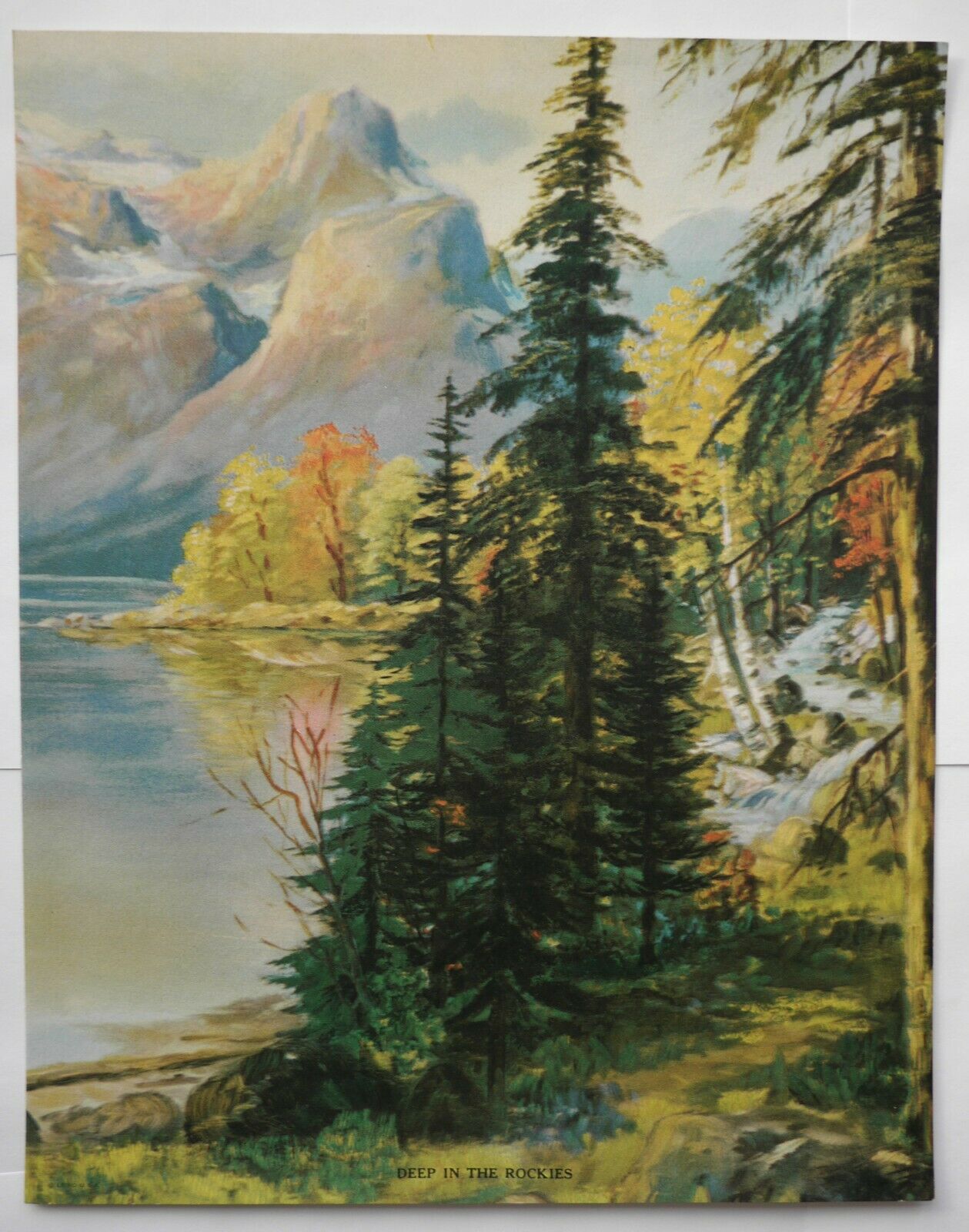Dan B. Conrad Vintage Litho Print 9.5x7.25" Rockies Painting Louis F Dow, Co.