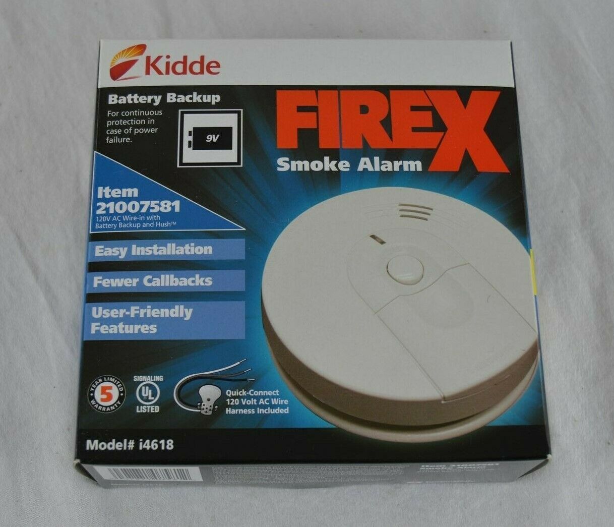 Kidde I4618 Firex Hardwired Smoke Alarm Newly Manufactured!