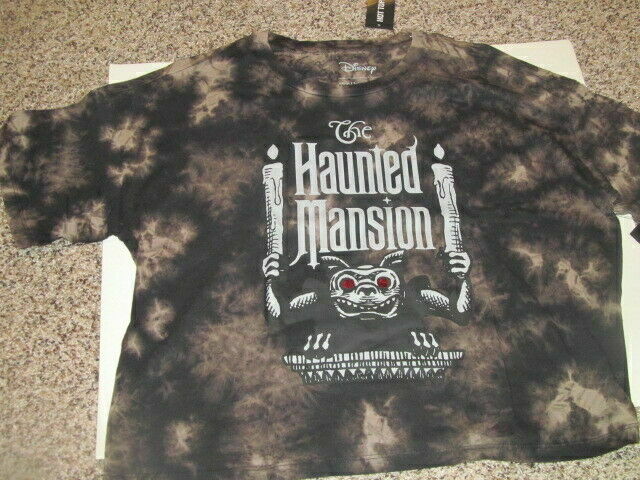 Haunted Mansion T Shirt Brown Junior L Disney Gargoyle Stretching Room Nwt