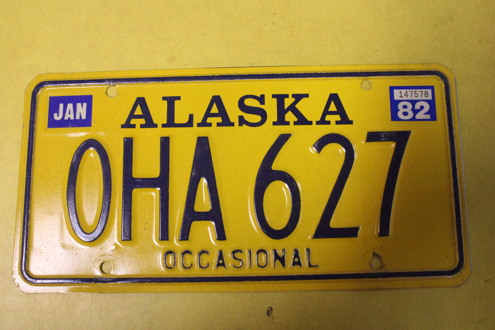 1982 Alaska Occasional License Plate