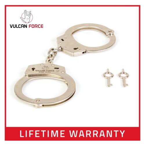 Professional Handcuffs Carbon Steel Military Grade Double Lock Keys Vulcanforce