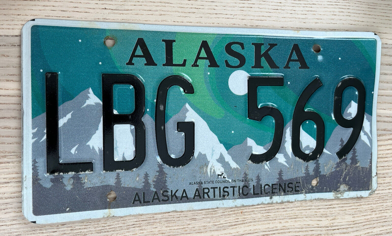 Expired Alaska Artistic License Plate Northern Lights