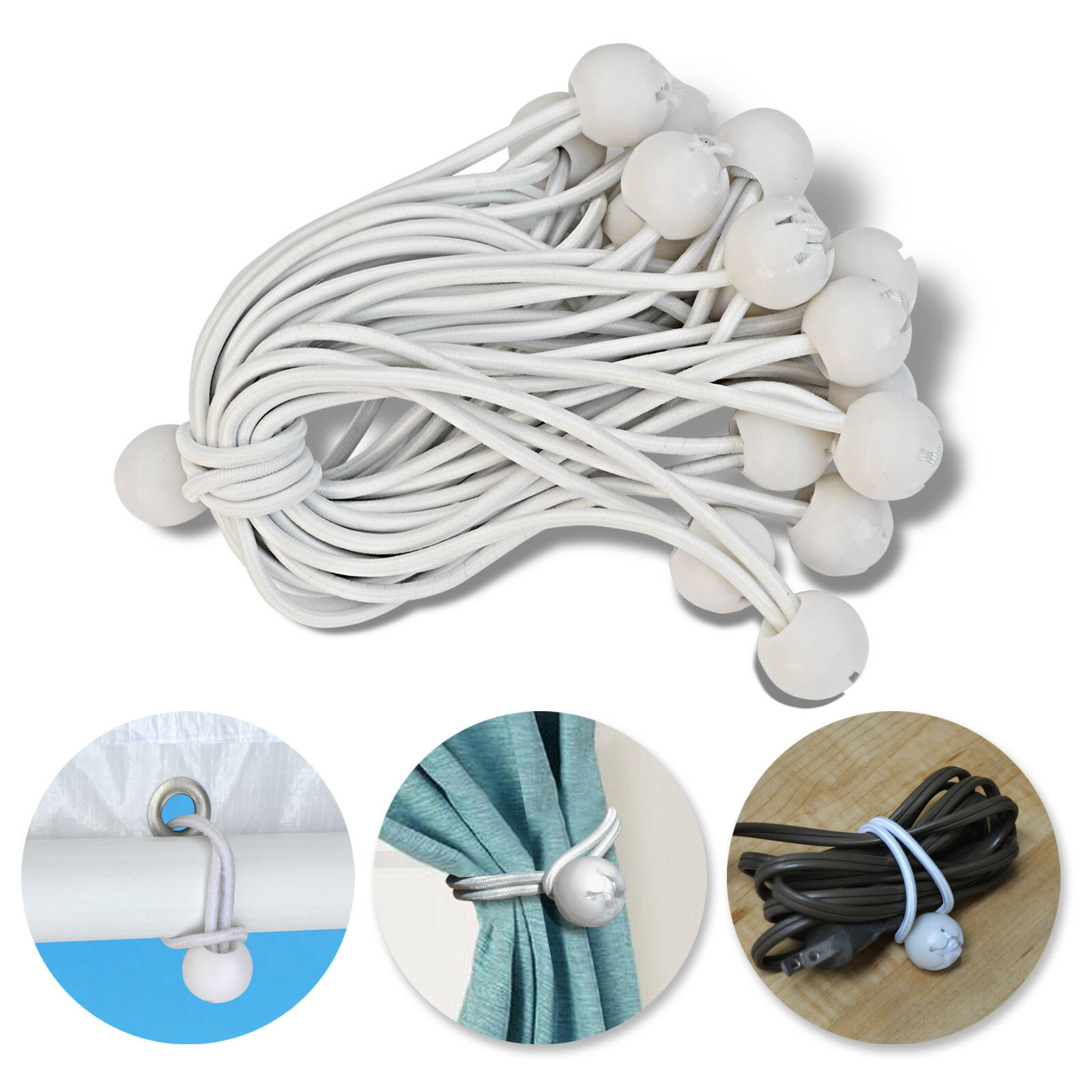 50 100pc Ball Bungees Cord Tarp Party Tent Tie Downs Bungee Canopy Gazebo Strap