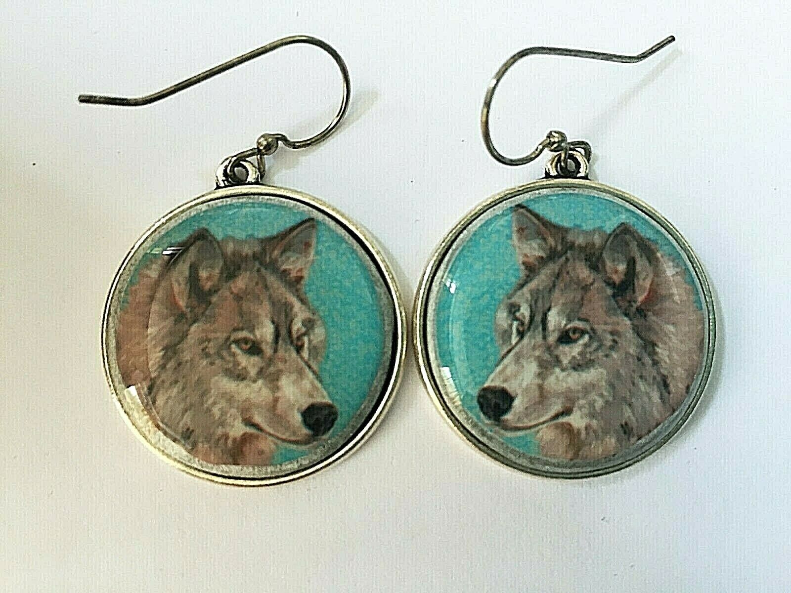 Wolf Original Art Earrings