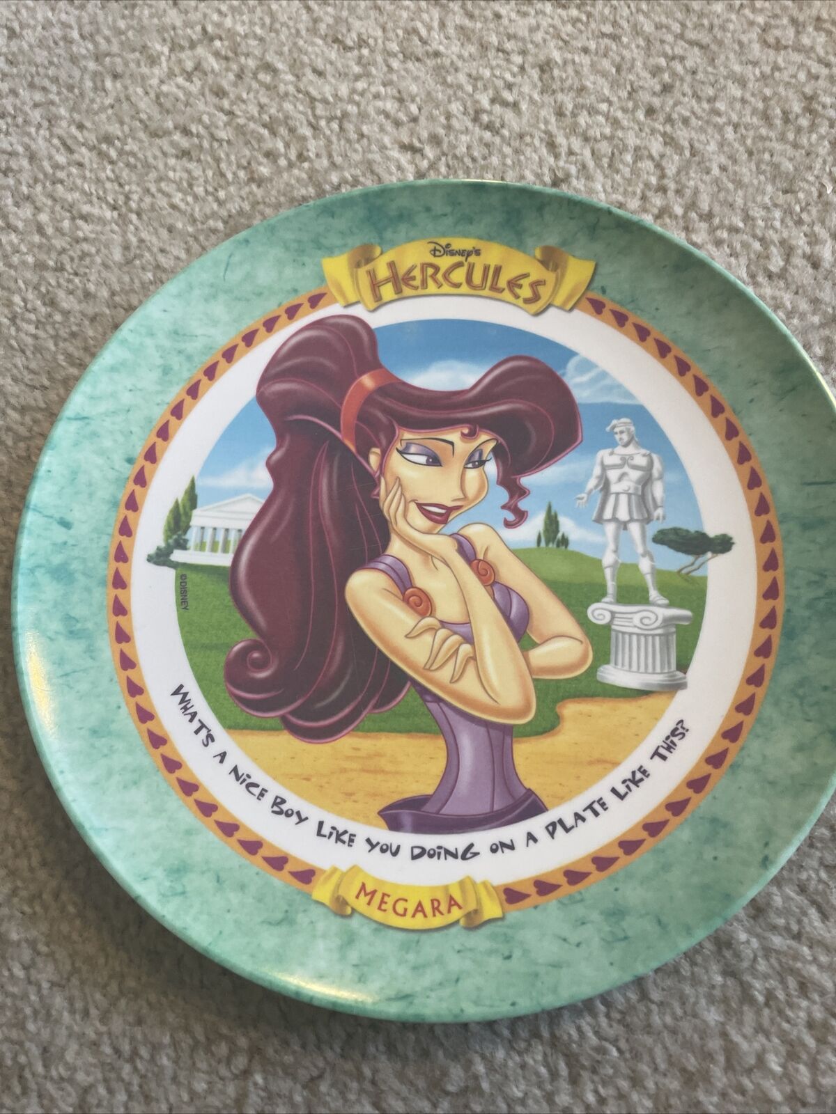 Vintage 1997 Disney Hercules Megara Mcdonald's Collectors Melamine Plate Kid's