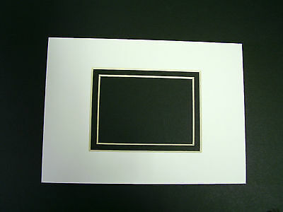 Picture Mat For Framing White With Black Liner 5x7 For 2.5x3.5 Art Aceo Cards