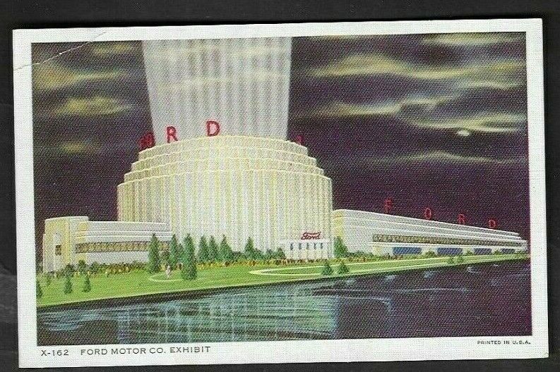 1934 A Century Of Progress "ford Motor Co. Exhibit" Postcard