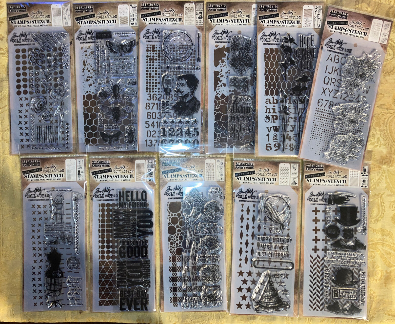 Tim Holtz Stamper's Anonymous Stamp & Stencil Set You Choose From 16