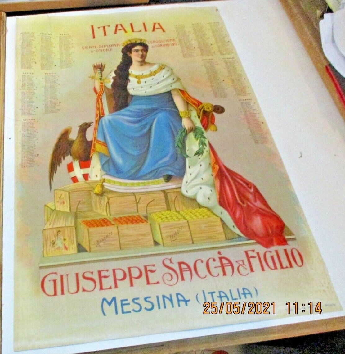 Calendar Wall Cromolitogr. Joseph Pouch ' & Son Messina (italy) 1914