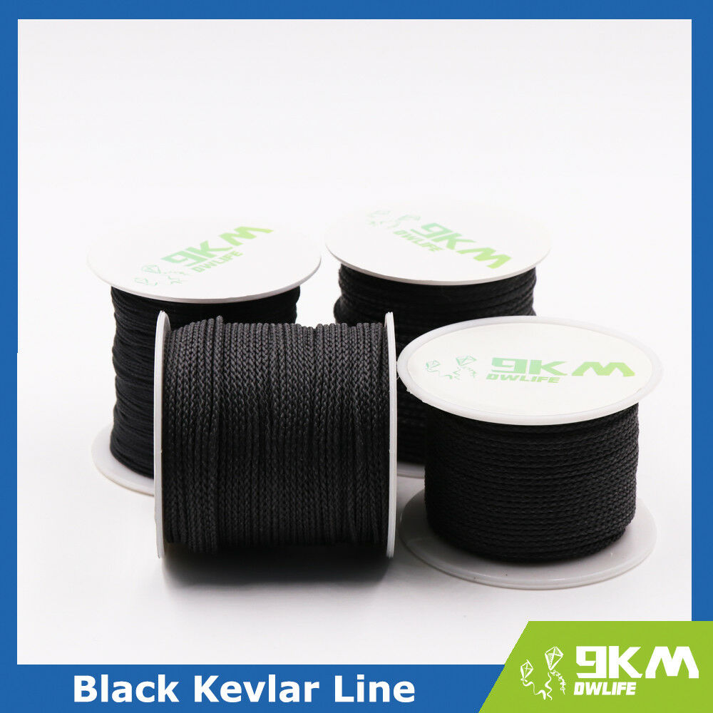 Black Braid Kevlar Line Utility Cord Paracord Camping Tactical Made With Kevlar