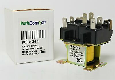 90-340 Switching Relay Dpdt 24 Volt Coil Also Replaces Honeywell R8222d1014
