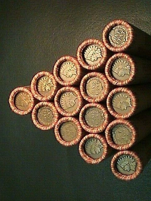 Unique 1800's -1900's Indian Head/wheat Penny Rolls From Estate Auction.