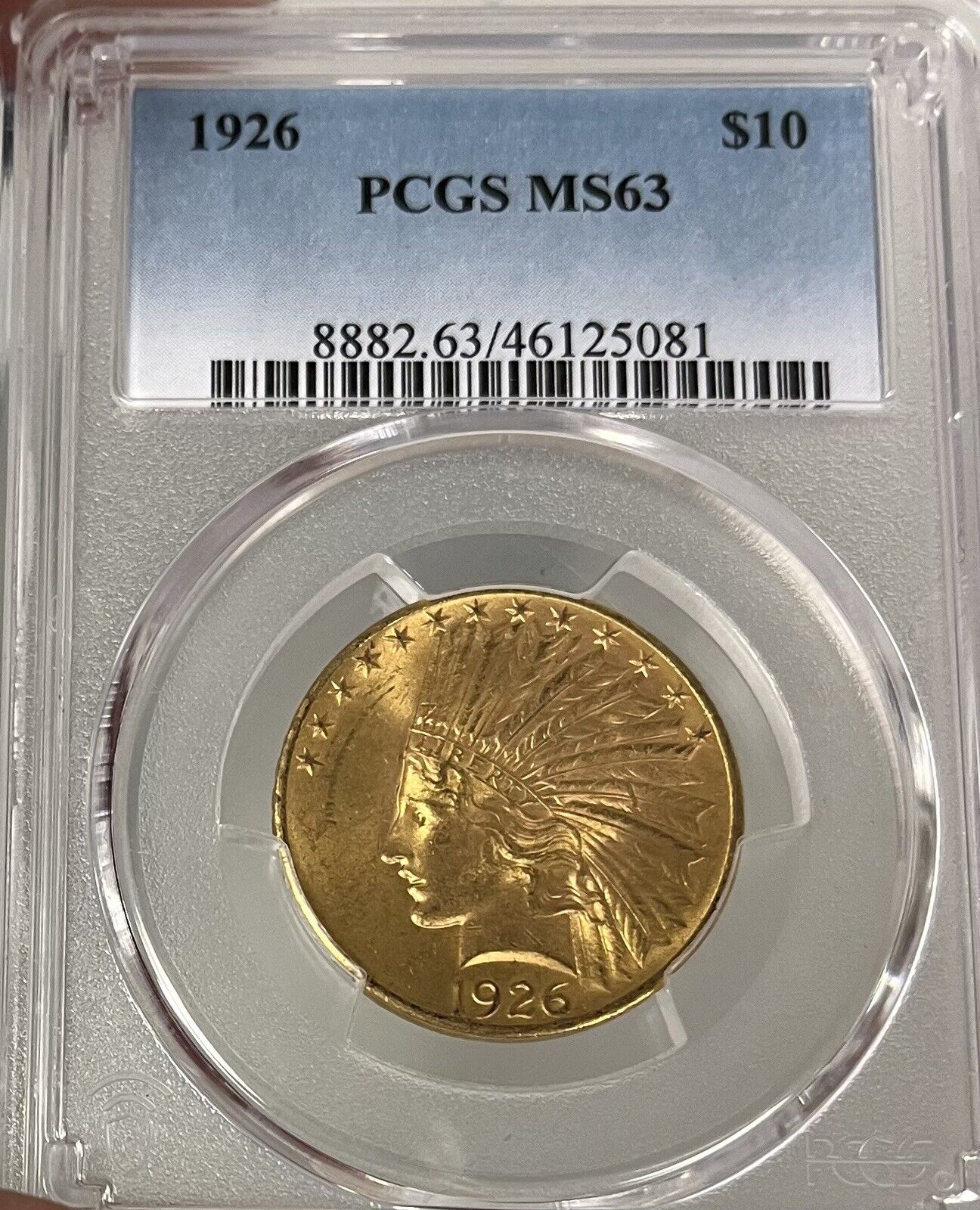 1926 Pcgs Ms63 $10 Indian Gold Eagle