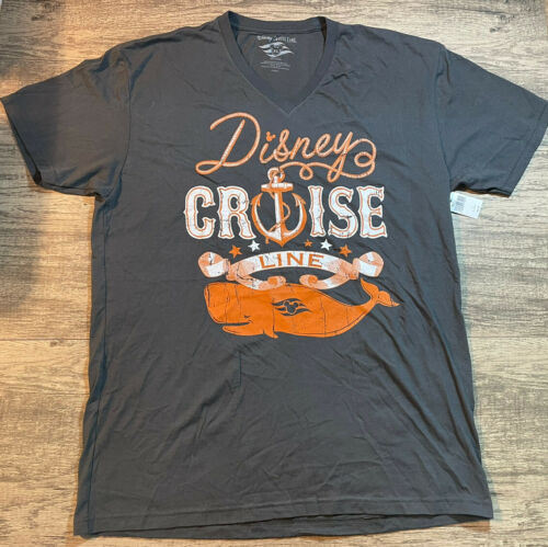 New Disney Parks Disney Cruise Line Vneck Women’s T-shirt Size X-large Grey