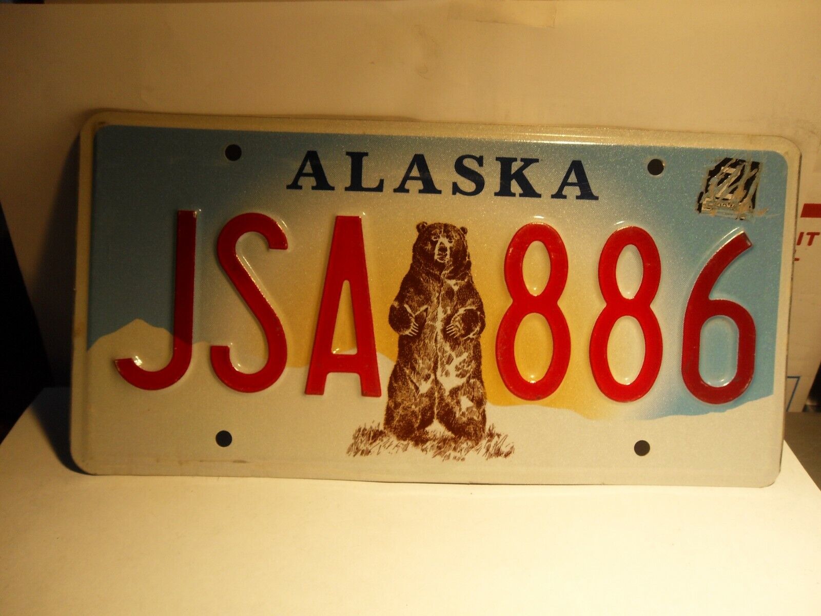 One 2015 Alaska Kodiak Bear License Plates Stamped Jsa 886