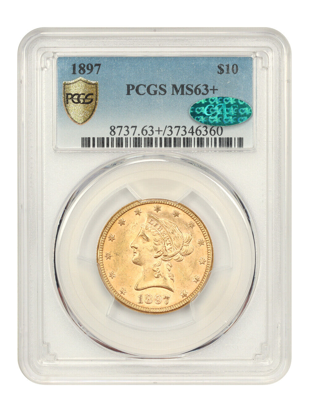 1897 $10 Pcgs/cac Ms63+ Lovely! - Liberty Eagle - Gold Coin - Lovely!