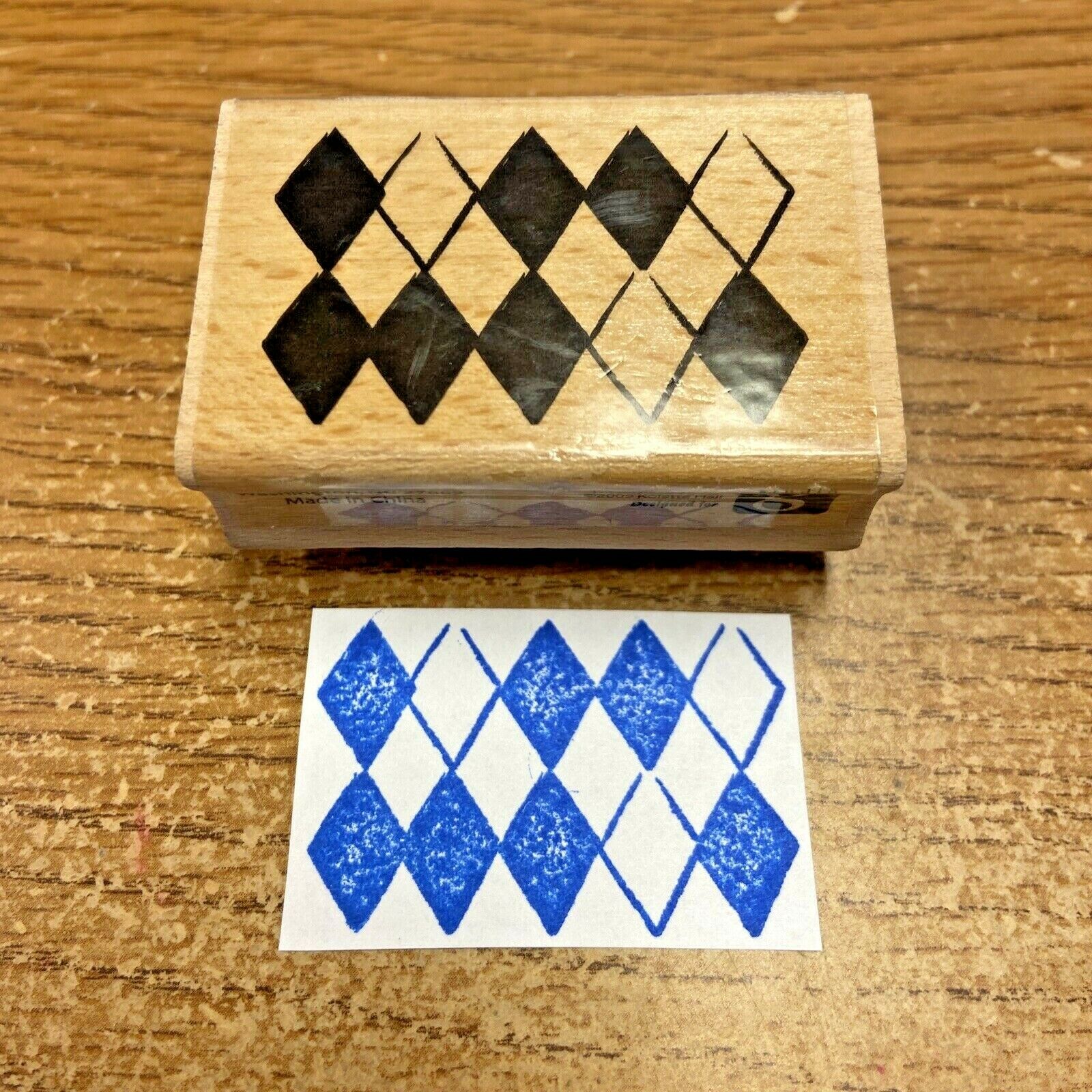 Studio G Argyle Diamond Pattern Rubber Stamp-cards-crafts-geometric-masculine
