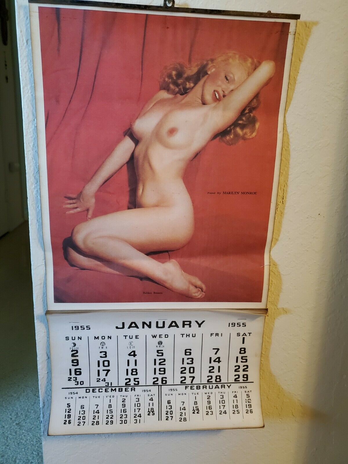 Marilyn Monroe Original 1955 Calendar "golden Dreams"