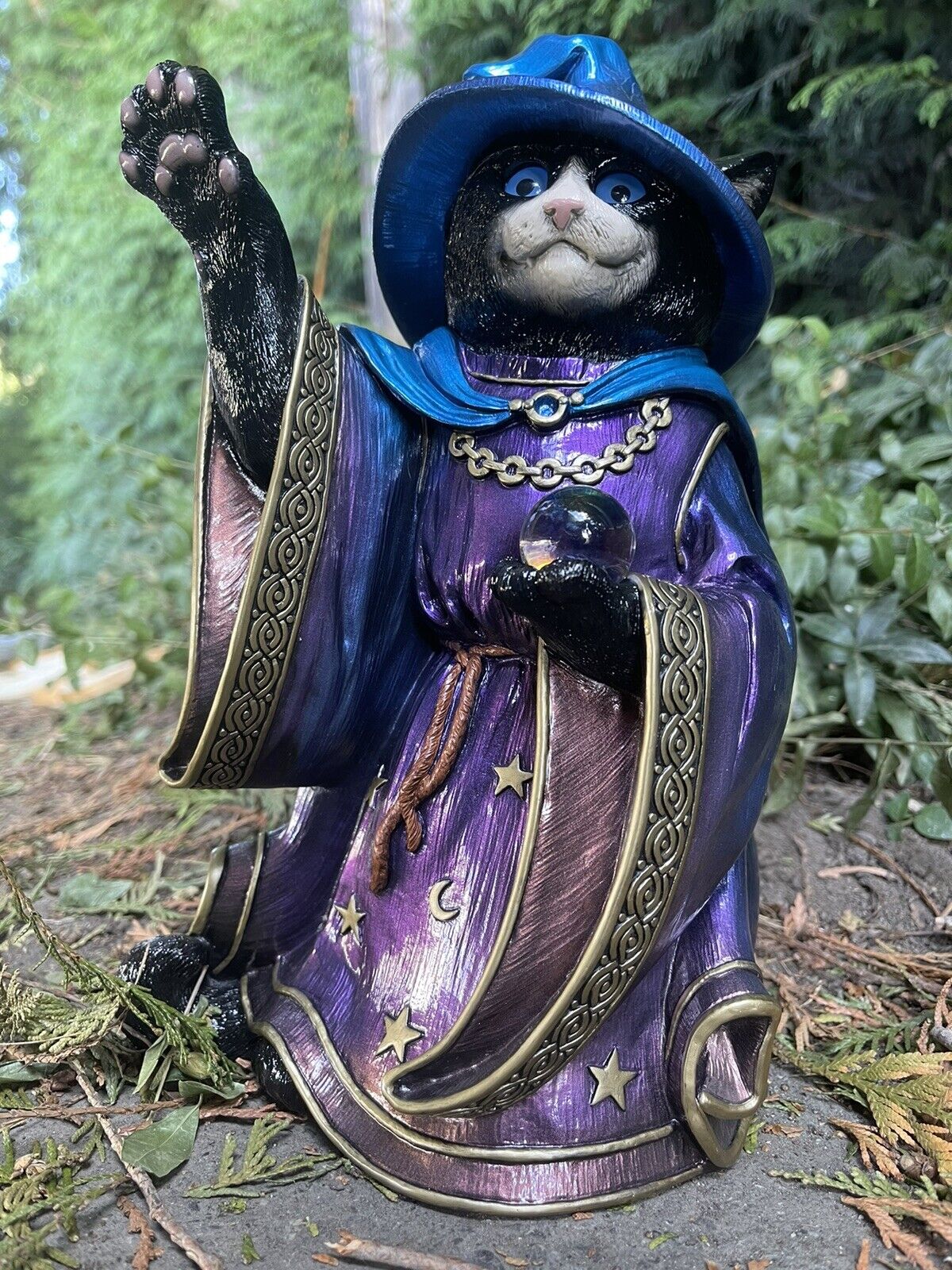 Rare ! Windstone Cat Wizard ~limited Production Peacock Color Pena