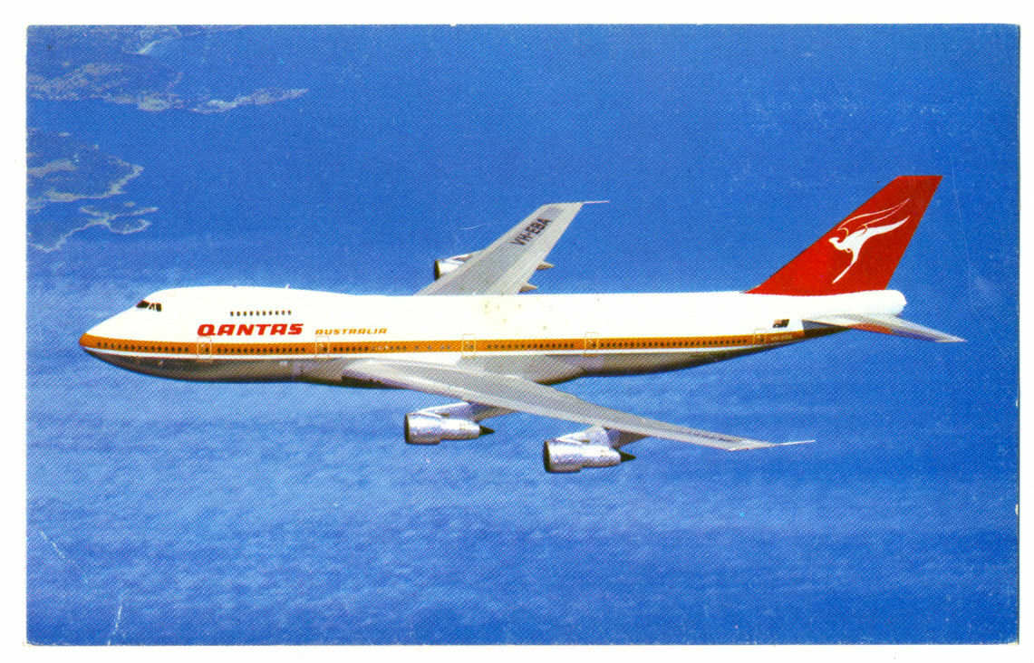 Qantas Airways Issued Boeing 747b  Postcard