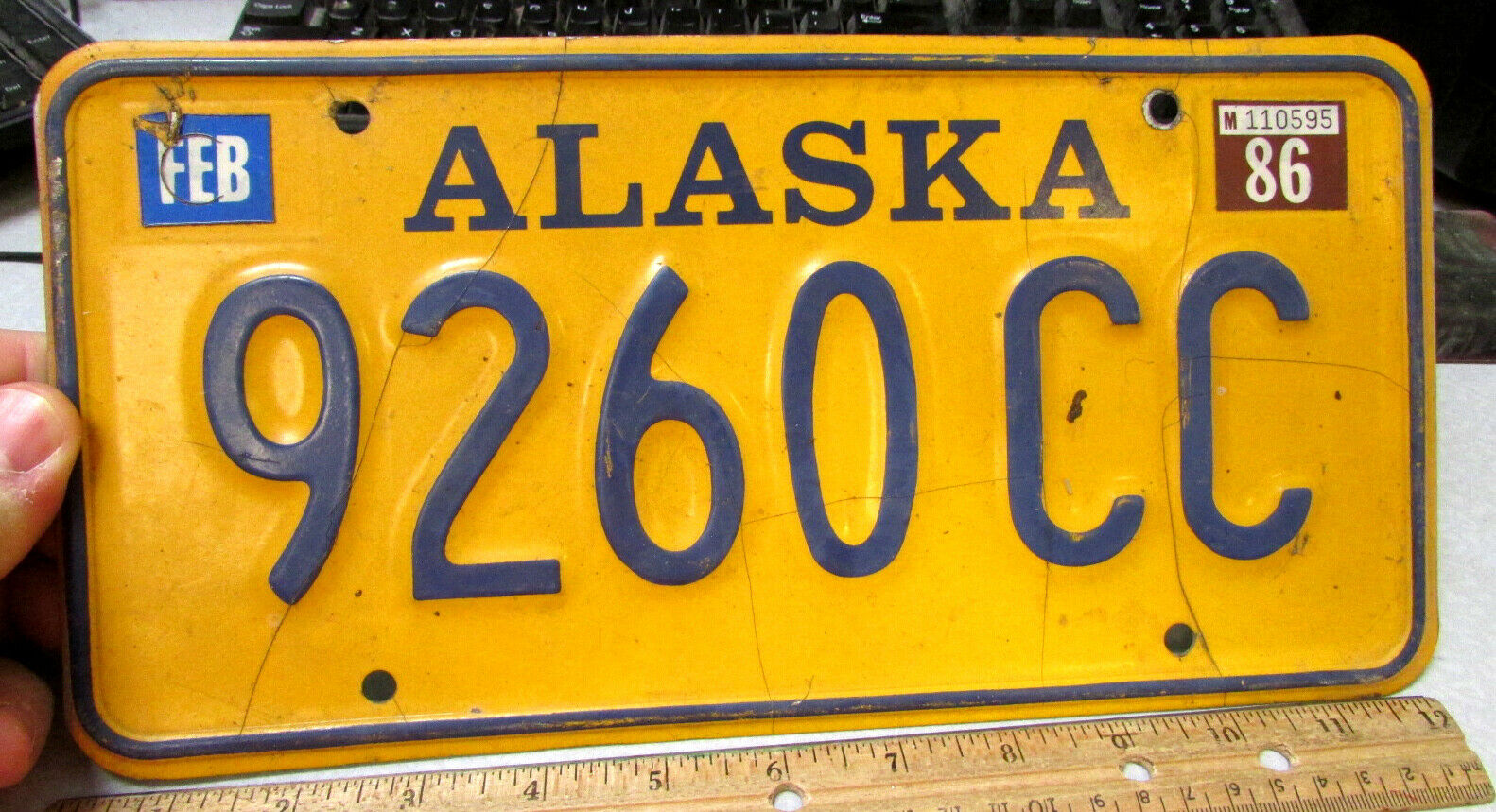 Alaska License Plate Gold Style Truck Issue Plate 9260 Cc, Expired 1986