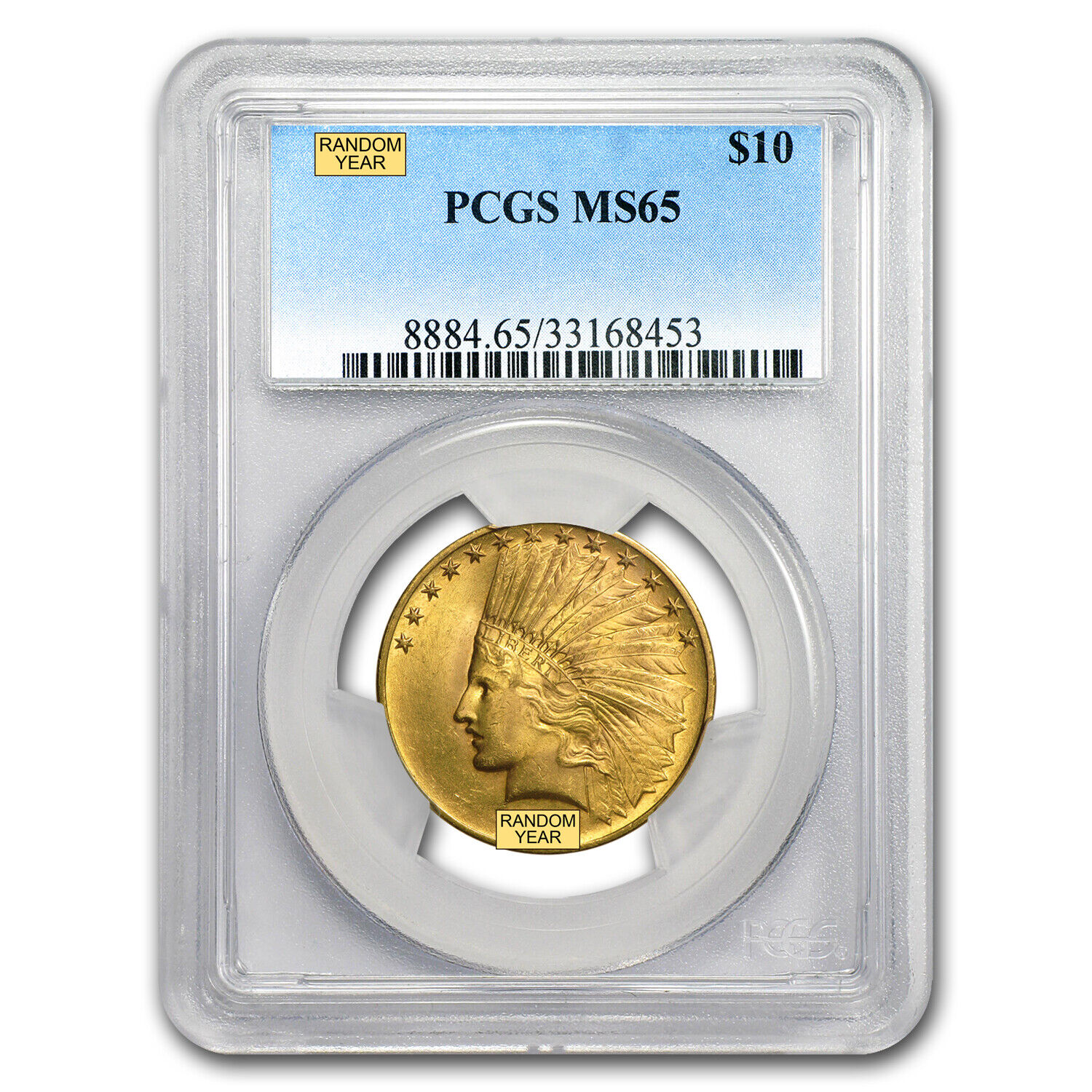 $10 Indian Gold Eagle Ms-65 Pcgs (random) - Sku #59380
