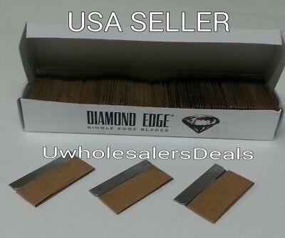 100 Single Edge Razor Blades Box Cutter Scraper Tool Sharp Diamond Brand New